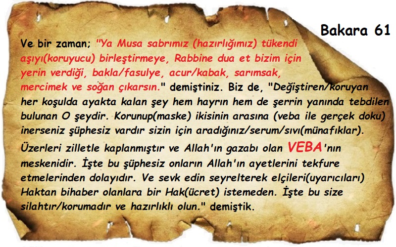 Veba ile ilgili ayetler